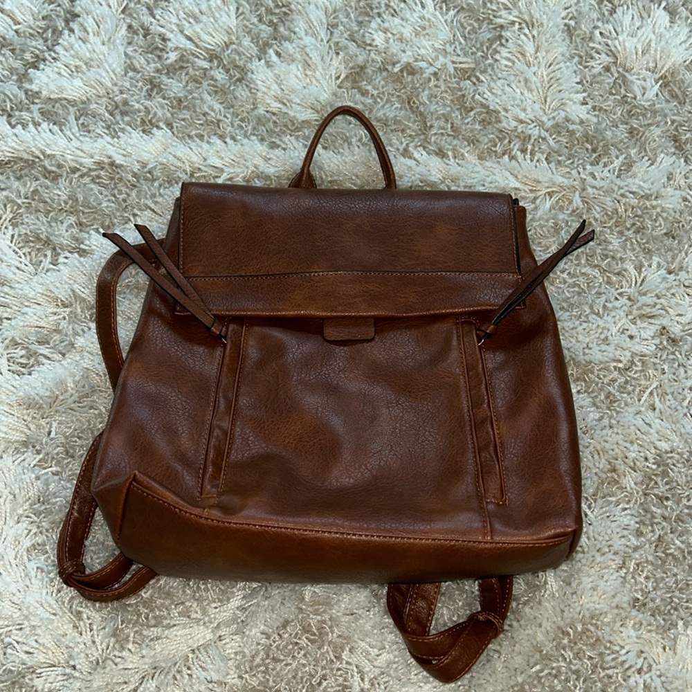 Leather backpack purse